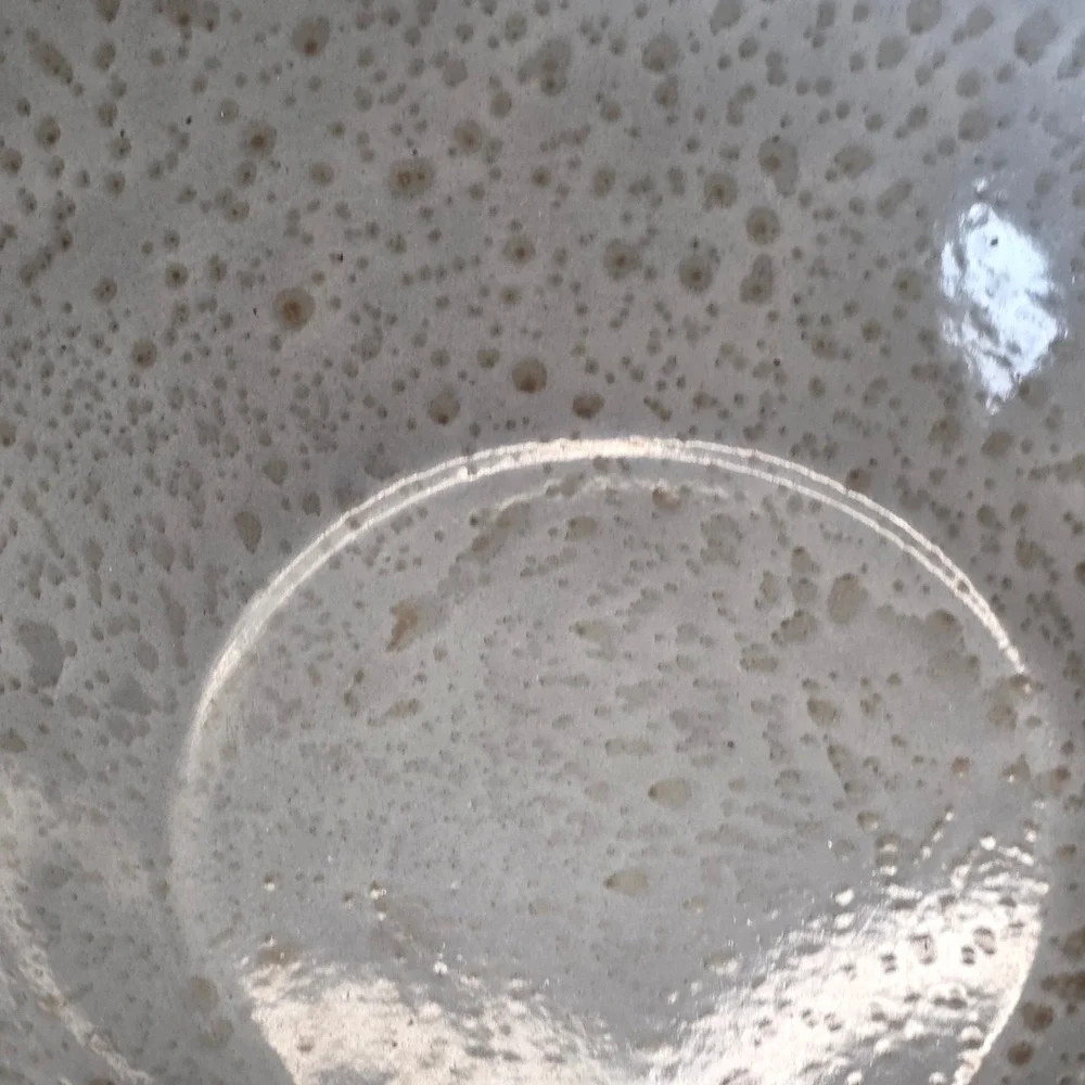 Vintage Gray Graniteware Enamelware Large Round Mixing Bowl 10.5